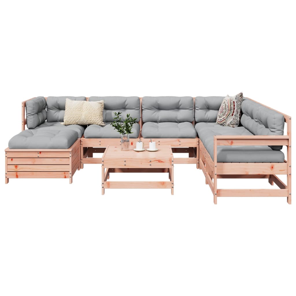 8 Piece Garden Sofa Set Solid Wood Douglas Fir