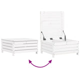 6 Piece Garden Sofa Set White Solid Wood Pine