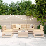 6 Piece Garden Sofa Set Solid Wood Pine