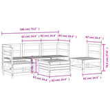 6 Piece Garden Sofa Set Solid Wood Pine