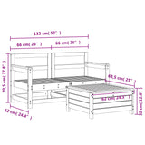 3 Piece Garden Sofa Set Solid Wood Pine