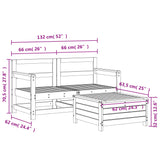 3 Piece Garden Sofa Set Solid Wood Douglas Fir