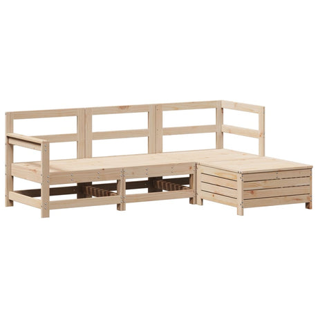 4 Piece Garden Sofa Set Solid Wood Pine