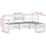 4 Piece Garden Sofa Set Solid Wood Pine