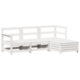 4 Piece Garden Sofa Set White Solid Wood Pine