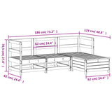 4 Piece Garden Sofa Set White Solid Wood Pine