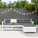 4 Piece Garden Sofa Set White Solid Wood Pine