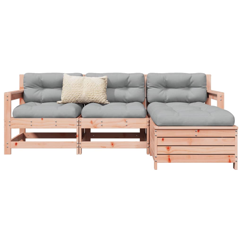 4 Piece Garden Sofa Set Solid Wood Douglas Fir