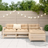 4 Piece Garden Sofa Set Solid Wood Pine