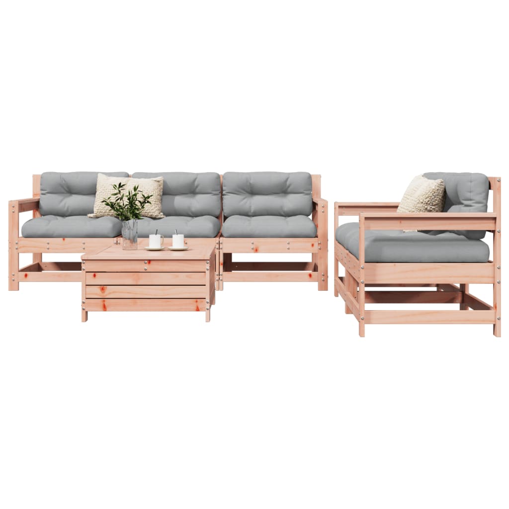 6 Piece Garden Sofa Set Solid Wood Douglas Fir