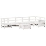 7 Piece Garden Sofa Set White Solid Wood Pine