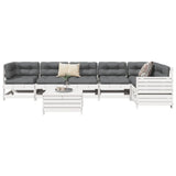 7 Piece Garden Sofa Set White Solid Wood Pine