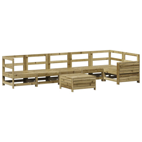 7 Piece Garden Sofa Set Impregnated Wood Pine