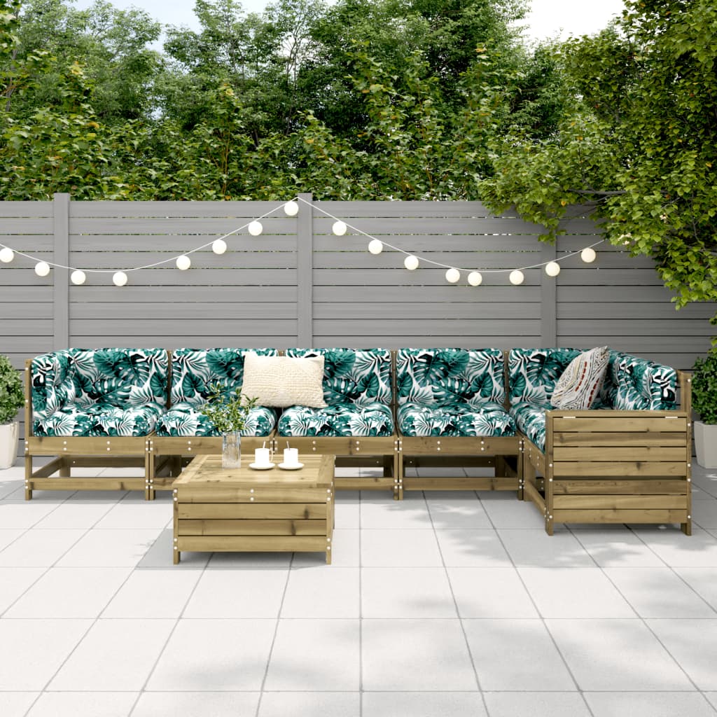 7 Piece Garden Sofa Set Impregnated Wood Pine