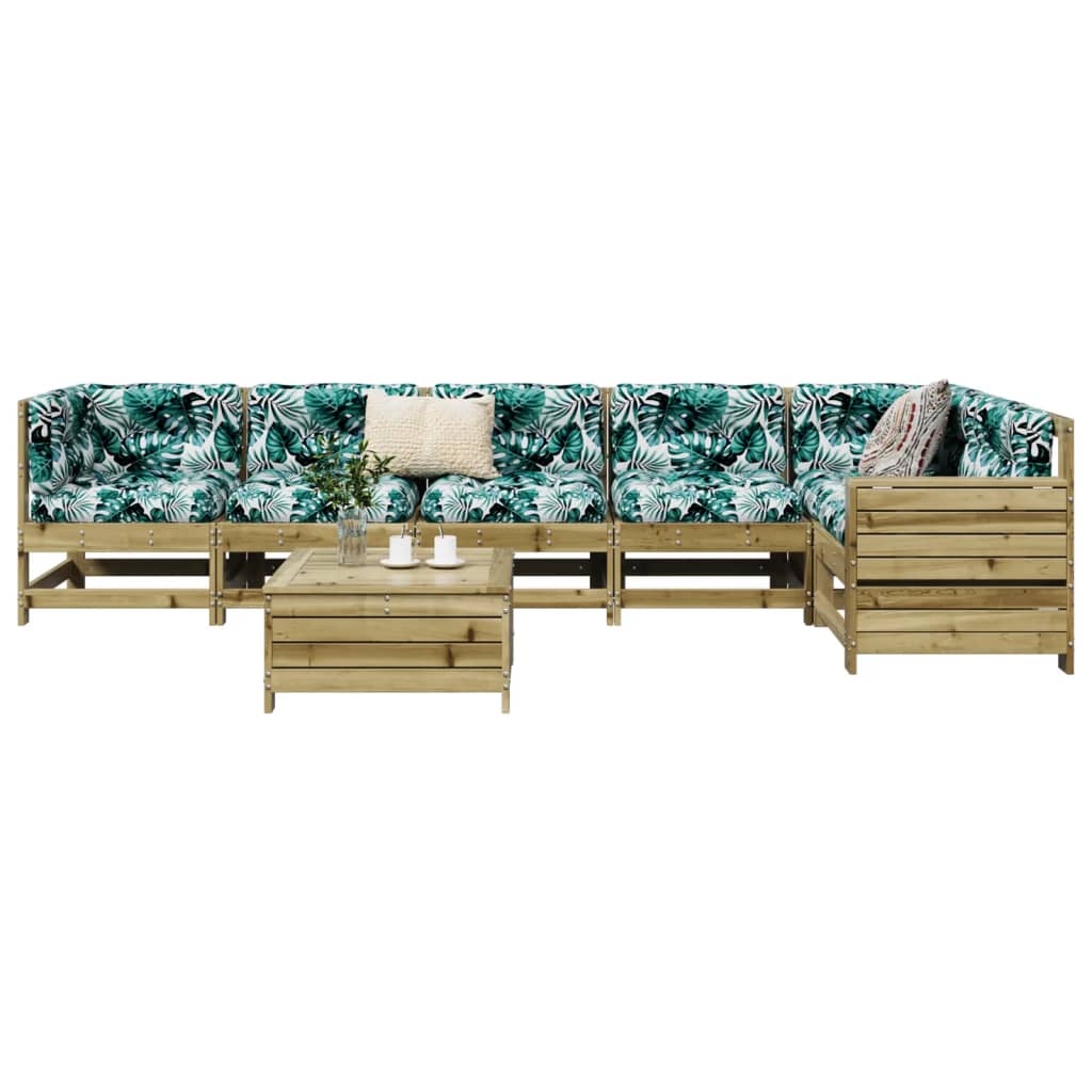7 Piece Garden Sofa Set Impregnated Wood Pine