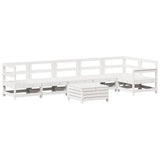 7 Piece Garden Sofa Set White Solid Wood Pine