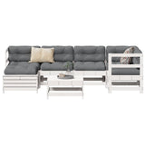 7 Piece Garden Sofa Set White Solid Wood Pine