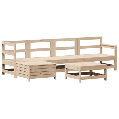 6 Piece Garden Sofa Set Solid Wood Pine