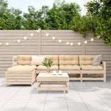 6 Piece Garden Sofa Set Solid Wood Pine