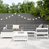 7 Piece Garden Sofa Set White Solid Wood Pine