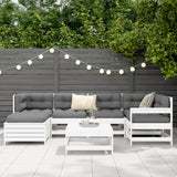 7 Piece Garden Sofa Set White Solid Wood Pine