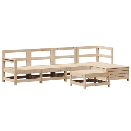 6 Piece Garden Sofa Set Solid Wood Pine