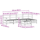 6 Piece Garden Sofa Set Solid Wood Pine