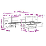 6 Piece Garden Sofa Set Solid Wood Douglas Fir