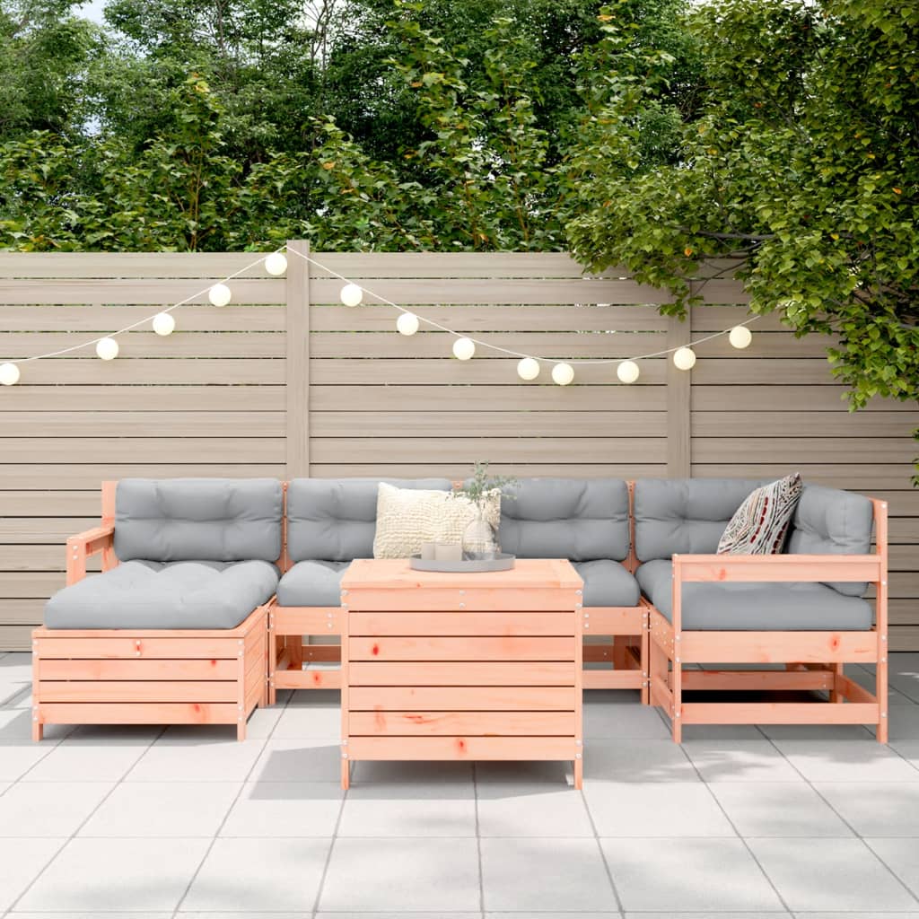 7 Piece Garden Sofa Set Solid Wood Douglas Fir