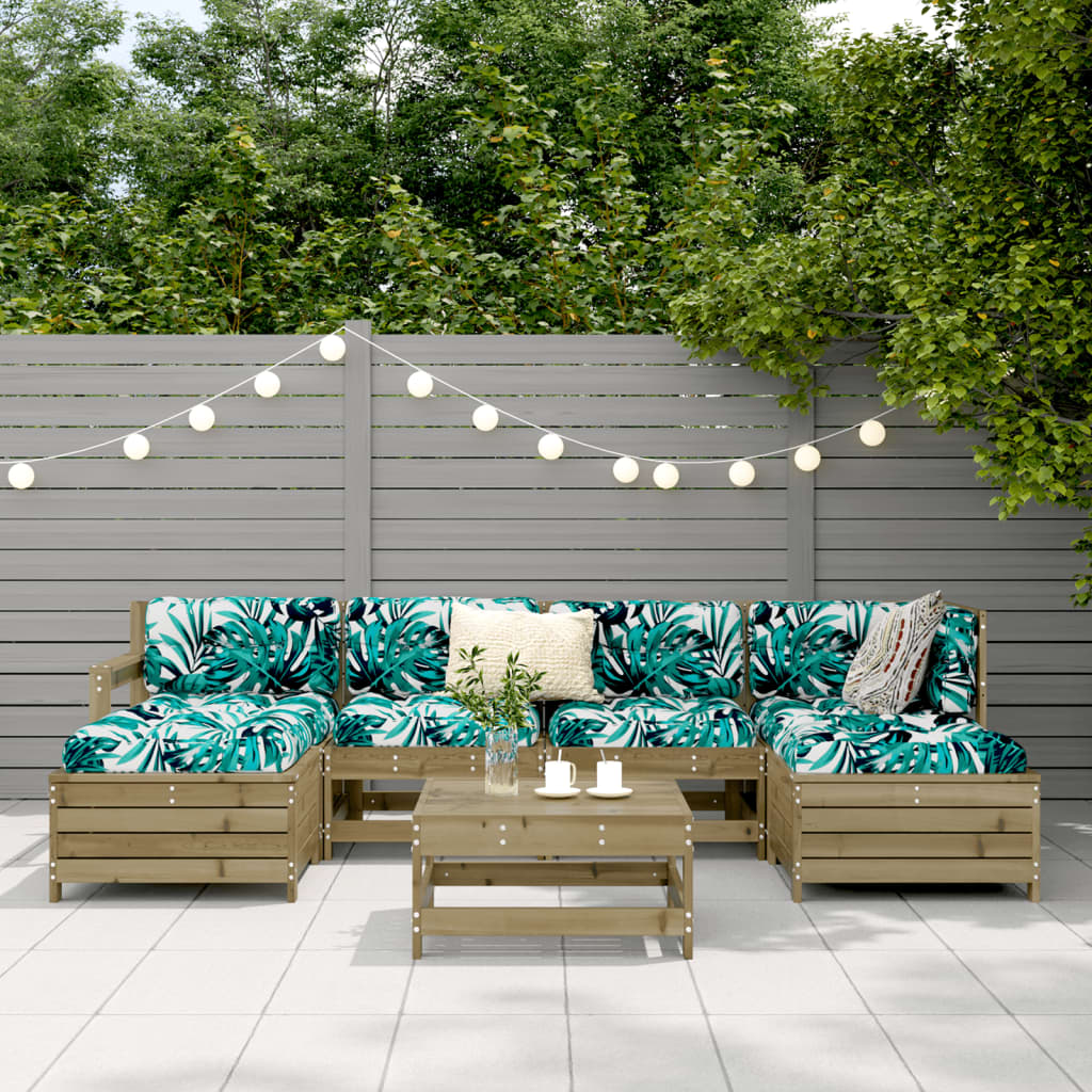7 Piece Garden Sofa Set Impregnated Wood Pine