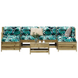 7 Piece Garden Sofa Set Impregnated Wood Pine
