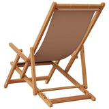 Folding Beach Chairs 2 pcs Taupe Fabric and Solid Wood