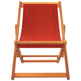 Folding Beach Chairs 2 pcs Red Fabric