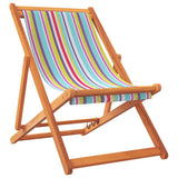 vidaXL Folding Beach Chairs 2 pcs Multicolour Fabric