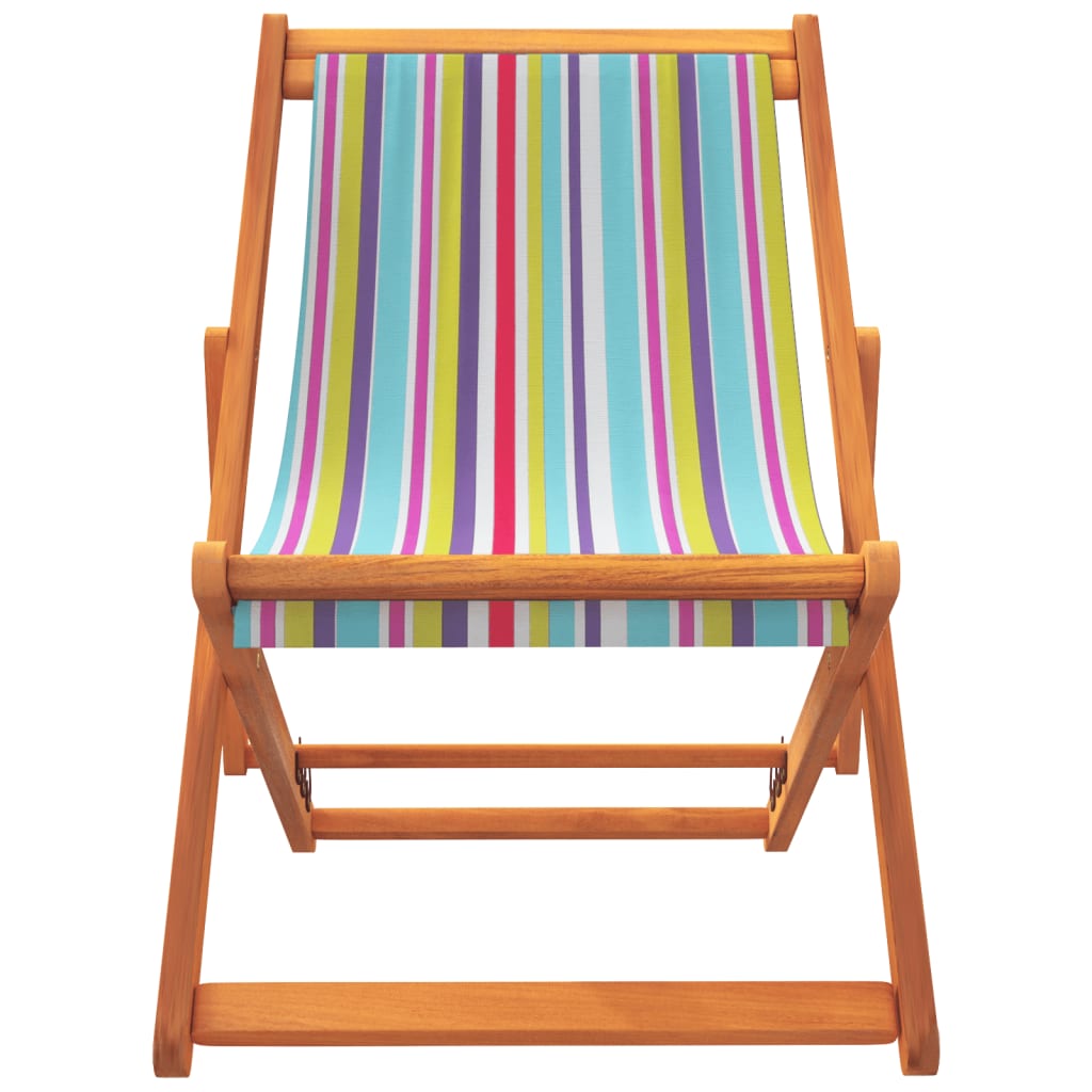 Folding Beach Chairs 2 pcs Multicolour Fabric