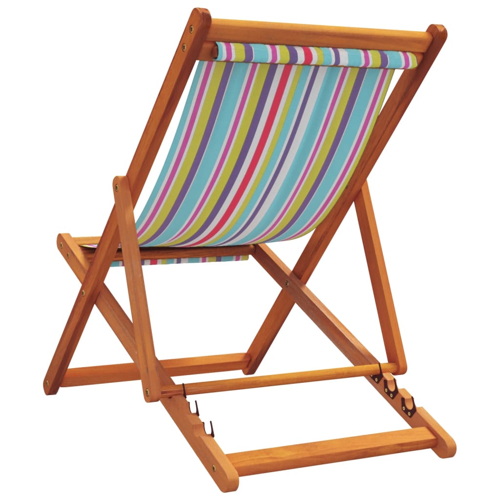 vidaXL Folding Beach Chairs 2 pcs Multicolour Fabric