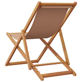 vidaXL Folding Beach Chairs 2 pcs Taupe Fabric and Solid Wood