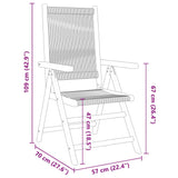 vidaXL Reclining Garden Chairs 4 pcs Grey Solid Wood Acacia