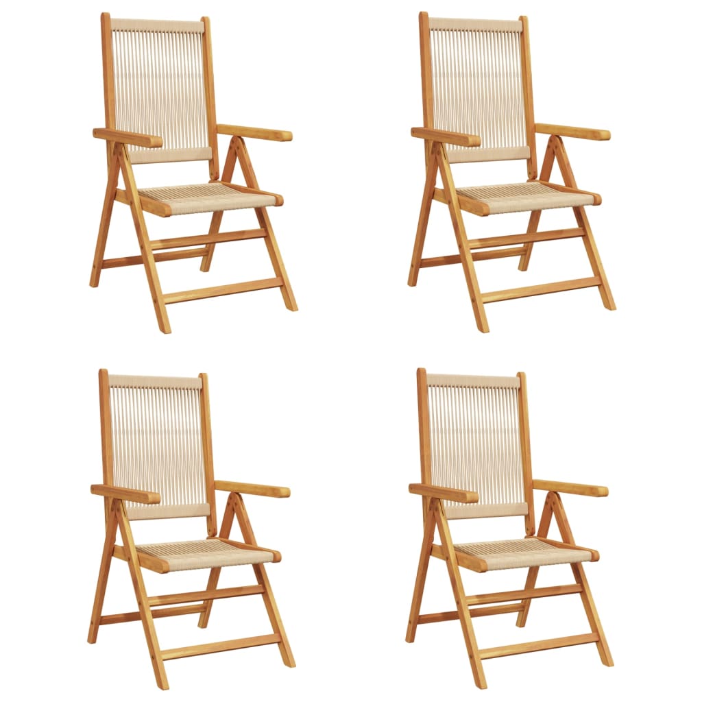 vidaXL Reclining Garden Chairs 4 pcs Beige Solid Wood Acacia