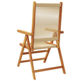 Reclining Garden Chairs 4 pcs Beige Solid Wood Acacia