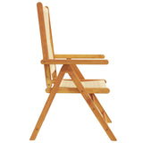 Reclining Garden Chairs 6 pcs Beige Solid Wood Acacia