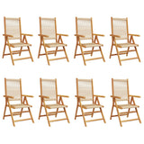 vidaXL Reclining Garden Chairs 8 pcs Beige Solid Wood Acacia