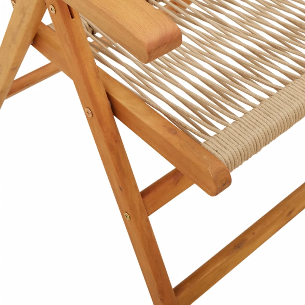 Reclining Garden Chairs 8 pcs Beige Solid Wood Acacia