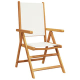Reclining Garden Chairs 4 pcs Cream White Fabric and Solid Wood