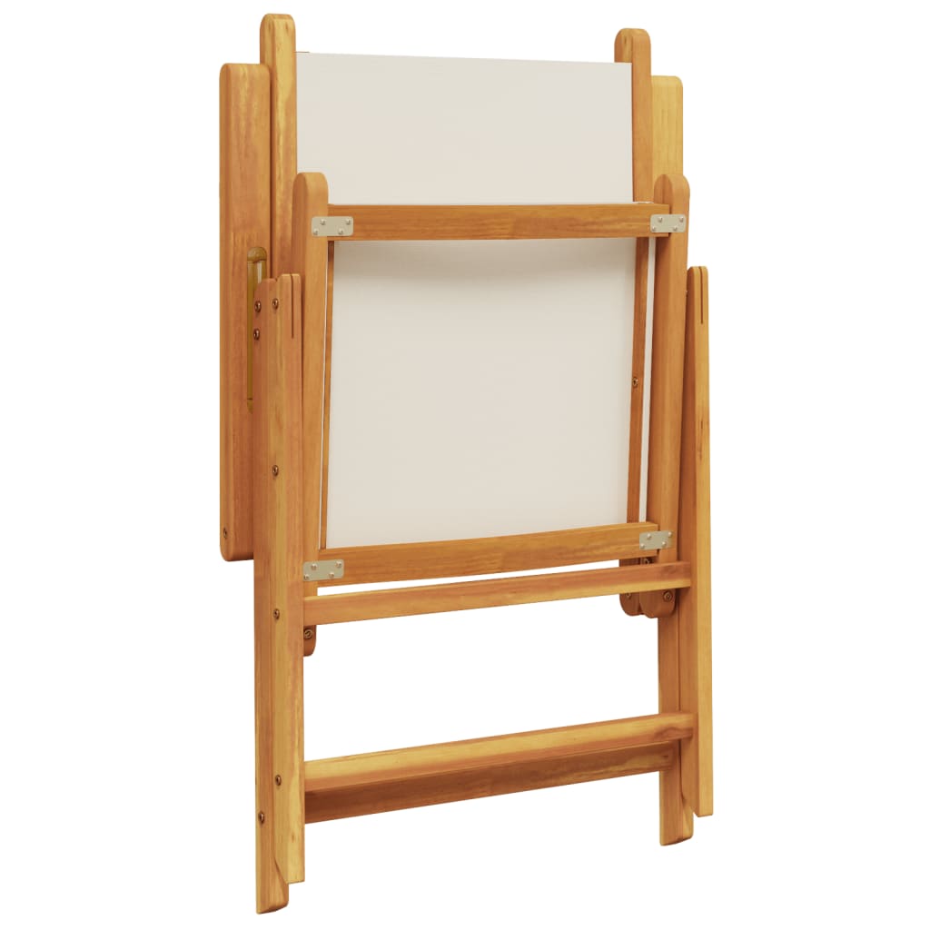 Reclining Garden Chairs 4 pcs Cream White Fabric and Solid Wood