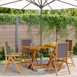 Reclining Garden Chairs 4 pcs Anthracite Fabric and Solid Wood