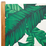 Reclining Garden Chairs 8 pcs Green Fabric and Solid Wood