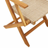 Folding Garden Chairs 8 pcs Beige Poly Rattan and Solid Wood