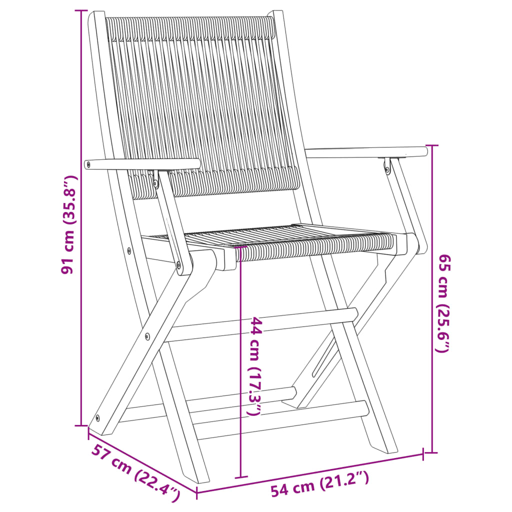 Folding Garden Chairs 8 pcs Black Solid Wood Acacia