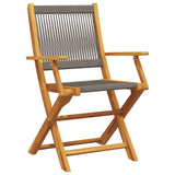 Folding Garden Chairs 6 pcs Grey Solid Wood Acacia